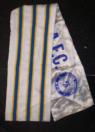 Rare Vintage 1960/70s Leeds United Afc Silk Football Scarf Lufc Retro