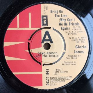 Rare Demo - Gloria Jones - Bring On The Love Emi 2720 Northern Soul Motown