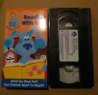 Blue’s Clues Reading With Blue Vhs Nick Jr Nickelodeon Rare &