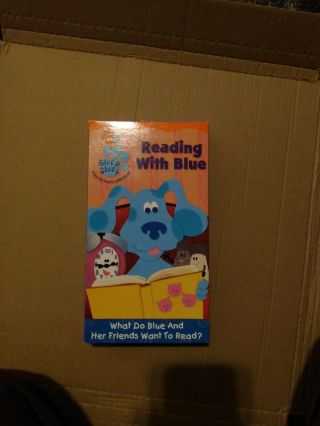 Blue’s Clues Reading with Blue VHS Nick Jr Nickelodeon RARE & 2