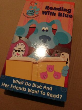 Blue’s Clues Reading with Blue VHS Nick Jr Nickelodeon RARE & 3