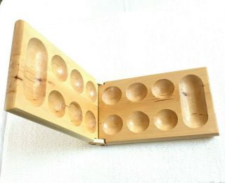 Paint Tray Holder Palette Rare Wood Wooden 14 Wells Holes Total Foldable Travel