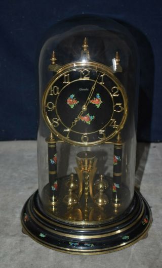 Rare 400 Day Kundo 400 Day Anniversary Clock W/glass Dome