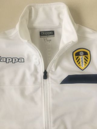 Leeds United Kappa White Full Zip Track Top Jacket - 14 Years 164cm,  Rarely