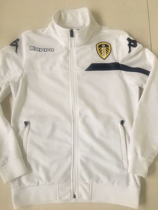 Leeds United Kappa White Full Zip Track Top Jacket - 14 Years 164cm,  Rarely 2