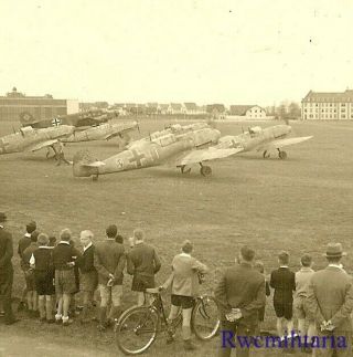 Rare Civilians By Airfield Watch Luftwaffe Me - 109 Fighter Planes; 1940