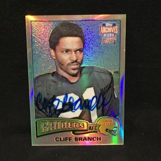 Cliff Branch Raiders 2001 Rare Archives Reserve On Card (1975) Autograph Auto Sp