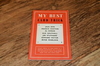 My Best Card Trick Jack Avis Al Koran Peter Warlock Vintage Magic Tricks Rare