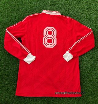1973 Adidas Vintage 8 Football Shirt Jersey Long Sleeve Red White Rare Men