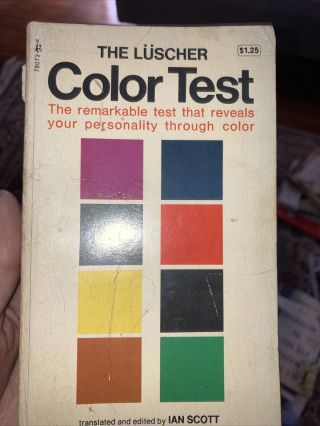 Rare: The Luscher Color Test,  Vintage 1971 First Pocket Ed,  Evc,