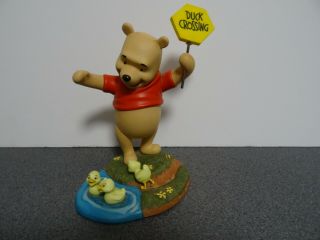 Pooh And Friend Duck Crossing Figurine A Good Deed For Friends In Need Rare