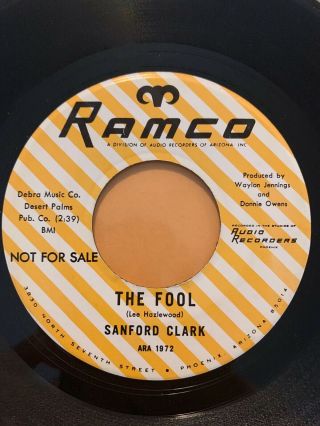 Rare Rockabilly Promo 45/ Sanford Clark " The Fool " Ramco Nm