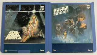 Star Wars & The Empire Stikes Back - Set Of 2 Vintage Ced Video Discs - Rare
