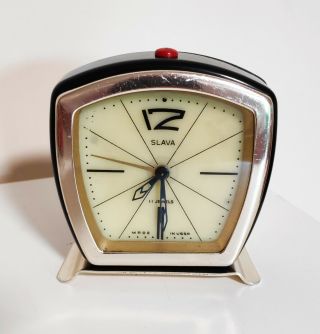 Rare Made In Ussr Soviet Russian Slava СЛАВА 2mchz Alarm Clock 11 Jewels