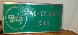 John Deere Two Cylinder Club Vanity Car Plate Cast Aluminum Rare License Plate