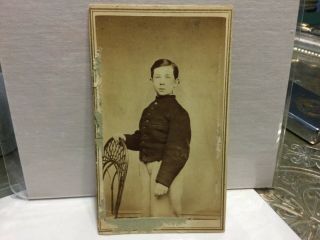 Rare Civil War Cdv Famous Painter Robert G.  Hardie Jr.  - As Boy In C.  War Uniform