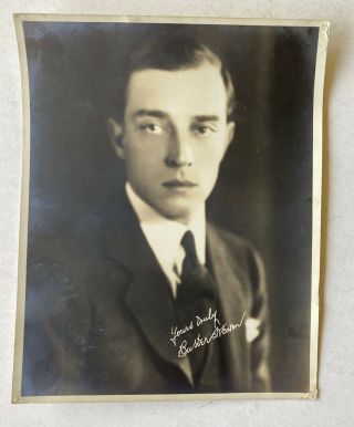 Vintage Buster Keaton Rare Photo Silent Film Comedian - Signed In The Plate