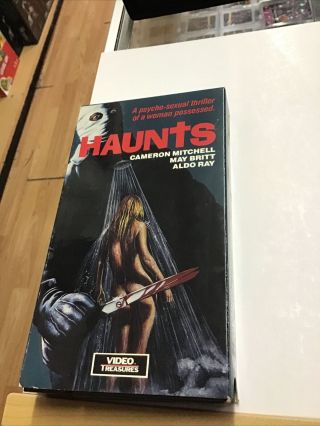 Haunts Video Treasures Vhs Cameron Mitchell Horror Rare 1988 Psycho Thriller R