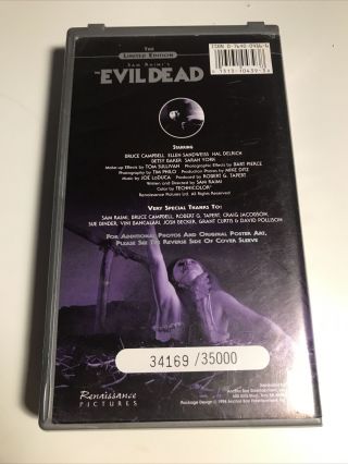 The Evil Dead Limited Edition VHS Numbered and very RARE FAST 2