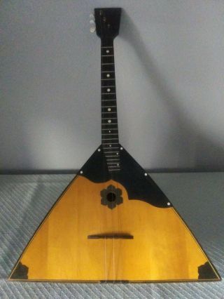 Rare Vintage Handmade Wood Triangle Musical Instrument Balalaika 26 " Long