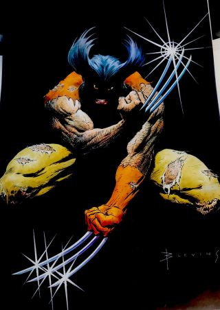 Woverine Marvel Comics X Men Poster Brett Blevins Art Vintage 1991 Rare
