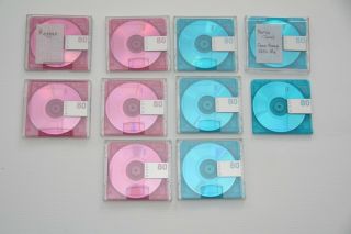 10 Tdk Lucir 80 Min Minidisc Minidiscs Md Pink Blue Rare In 80min Format