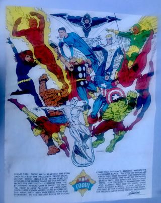 Jim Steranko Foom Membership Poster 1970s Vintage Rare Marvel Comics