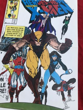 Art Adams X - Men Promotional Poster Heroes For Hope 1985 Marvel Comics Rare