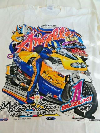 Angelle Pro Stock Motorcycle 2000 - 01 Rare Mohegan Sun Racing Tshirt Star Racing