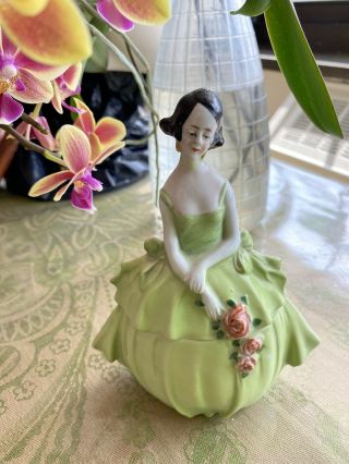 Vintage Signed Nancy Pert Dresser Dolls Erphila German Porcelain Figure Box Rare