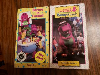 Barney Carnival Of Numbers (rare) 1992 And Barney In Concert Vhs 1990