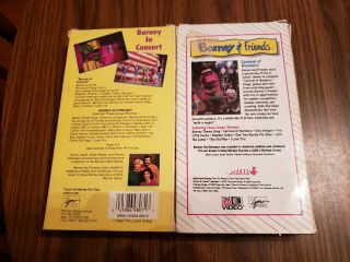 Barney Carnival of Numbers (Rare) 1992 and Barney in Concert VHS 1990 2
