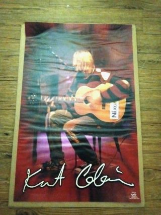 Kurt Cobain In Concert Funky 6552 34.  5 " X22 " Rare Poster Unframed