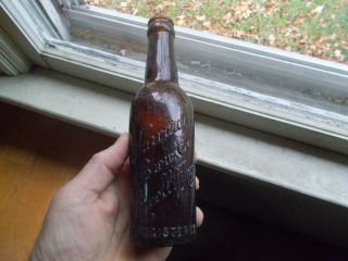 Harvard Brew Co Lowell Mass Rare Split Size Beer Bottle Hand Blown 1903 Pre Pro