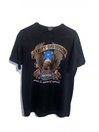 Vtg Rare 1991 Harley Davidson 3d Emblem Men Medium Eagle T - Shirt Made In Usa
