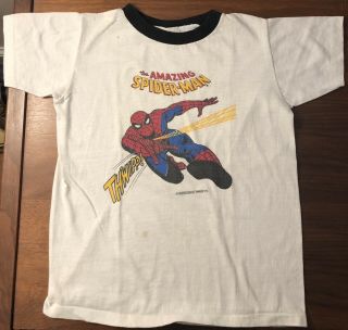Rare Vintage Spider - Man T - Shirt Marvel (1976) Allison (youth Large)