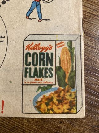 Set of 4 Baseball Comics Kelloggs Corn Flakes Circa 1965 Mexico Beisbol Rare 3