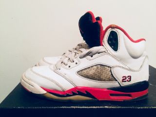 2013 Youth Nike Air Jordan V 5 Og Fire Reds Black White Size 4y Rare