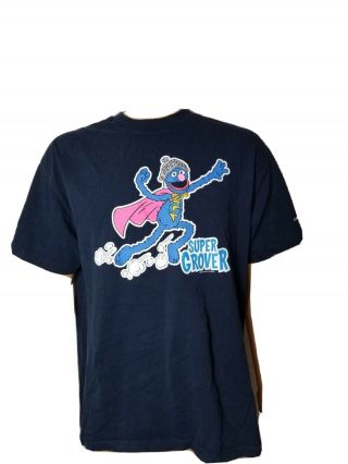 Rare Sesame Street Workshop Grover Tee Shirt 2002 Vintage Blue Xl/large