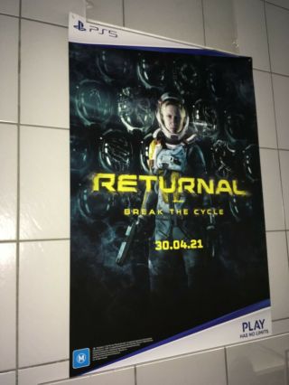 Returnal 2021 Rare Orig Aust M Rated 30.  04.  21 Ps5 Ds Xlarge Games Poster