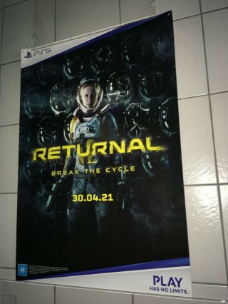 RETURNAL 2021 RARE ORIG AUST M RATED 30.  04.  21 PS5 DS XLARGE GAMES POSTER 3