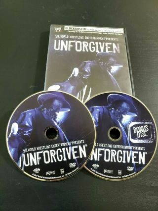 Wwe Unforgiven 2007 (dvd,  2007) Blockbuster Exclusive With Bonus Disc Rare