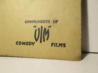 extremely rare 1916 VIM COMEDY FILMS Exhibitor ' s Diary oliver hardy 2