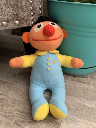 Rare Vintage 1984 Sesame Street Muppet Plush Beddy Bye Ernie Doll - Playskool