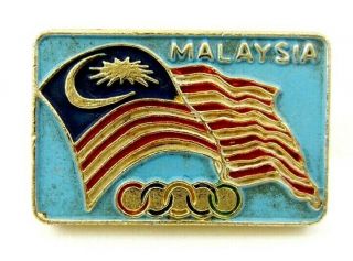 Very Rare Malaysia Noc Olympic Committee Pin Badge 1970s Generic