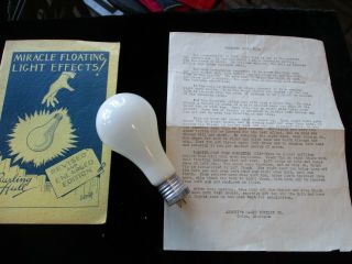 Rare Floating Light Bulb Effect Booklet & Lightbulb Burling Hull