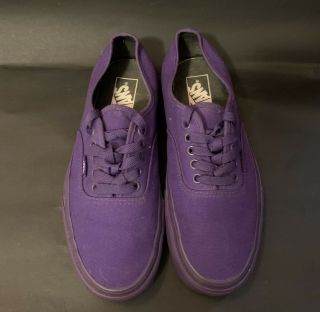 Rare Vans Unisex Low Top Canvas Skate Shoes All Purple Lace Up Size 8m/9.  5w