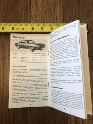 1967 Chevrolet Corvette Impala Chevelle Camaro Figures N Facts Book Specs RARE 2