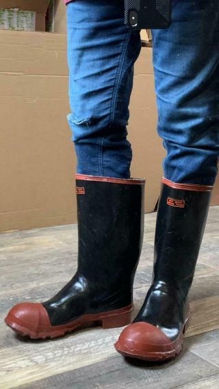 Acton Steel Toe Vintage Rare Rubber Boots Handmade In Canada
