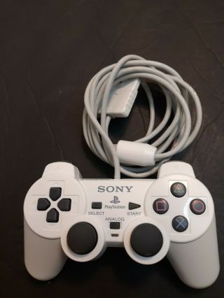 Rare Oem Sony Playstation 2 Ps2 Dualshock 2 White Controller Scph - 10010
